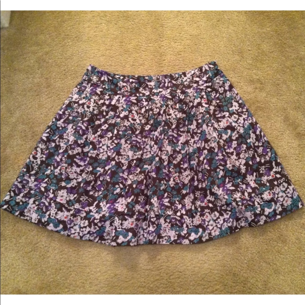 HINGE Floral Mini Skirt Cotton